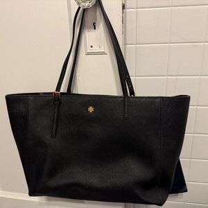 Tory Burch Black Tote with Gold Accents